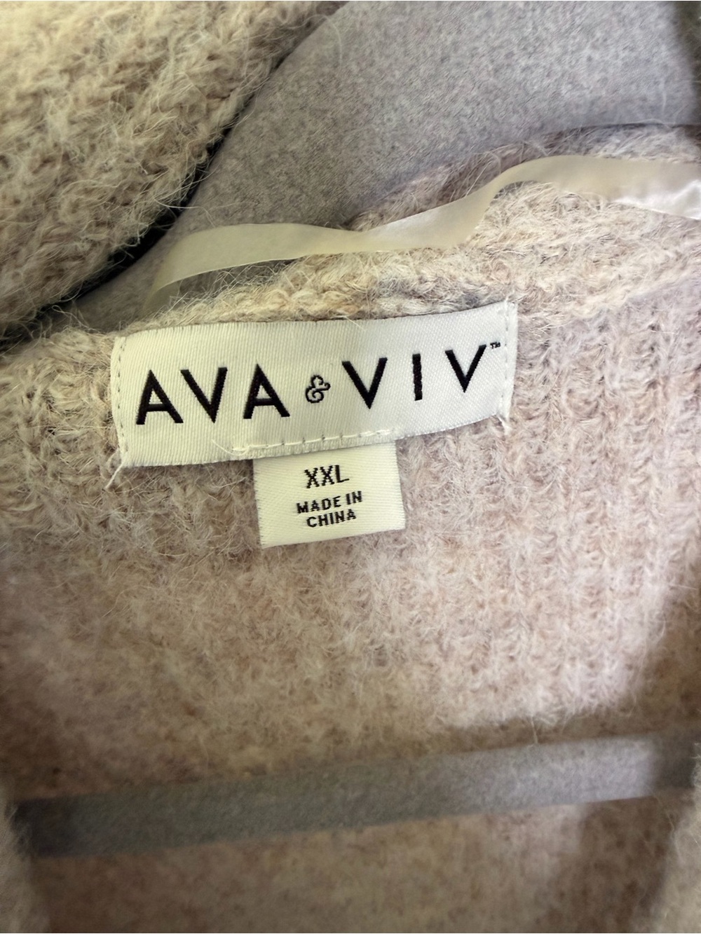 Ava & Viv Open-Front Long Cardigan in Light Taupe - Picture 2 of 3